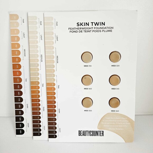 *Beautycounter* Skin Twin Foundation Shade Variety Sample Cards x 3 - NEW! - Picture 1 of 3